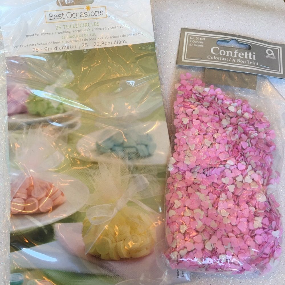 TULLE & Heart Confetti perfect for party table decor!